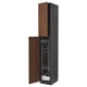 METOD High cabinet with cleaning interior, black Enköping/brown walnut effect, 40x60x240 cm