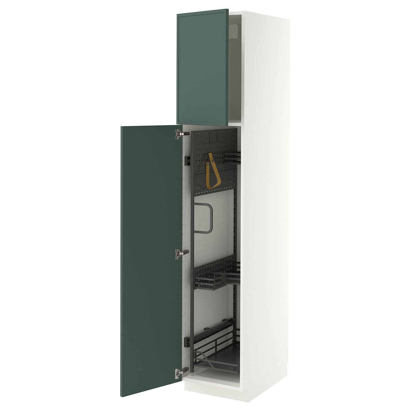 METOD High Cabinet With Cleaning Interior White Aspudden Dark Grey metod-high-cabinet-with-cleaning-interior-white-aspudden-dark-grey