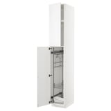 METOD High cabinet with cleaning interior, white/Axstad matt white, 40x60x240 cm