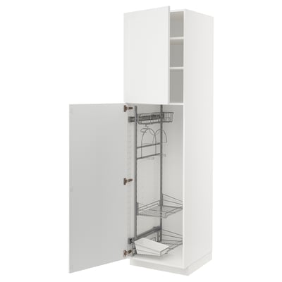 METOD High cabinet with cleaning interior, white/Axstad matt white, 60x60x220 cm