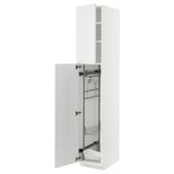 METOD High cabinet with cleaning interior, white/Axstad matt white, 40x60x220 cm