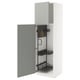 METOD High cabinet with cleaning interior, white/Havstorp light grey, 60x60x200 cm