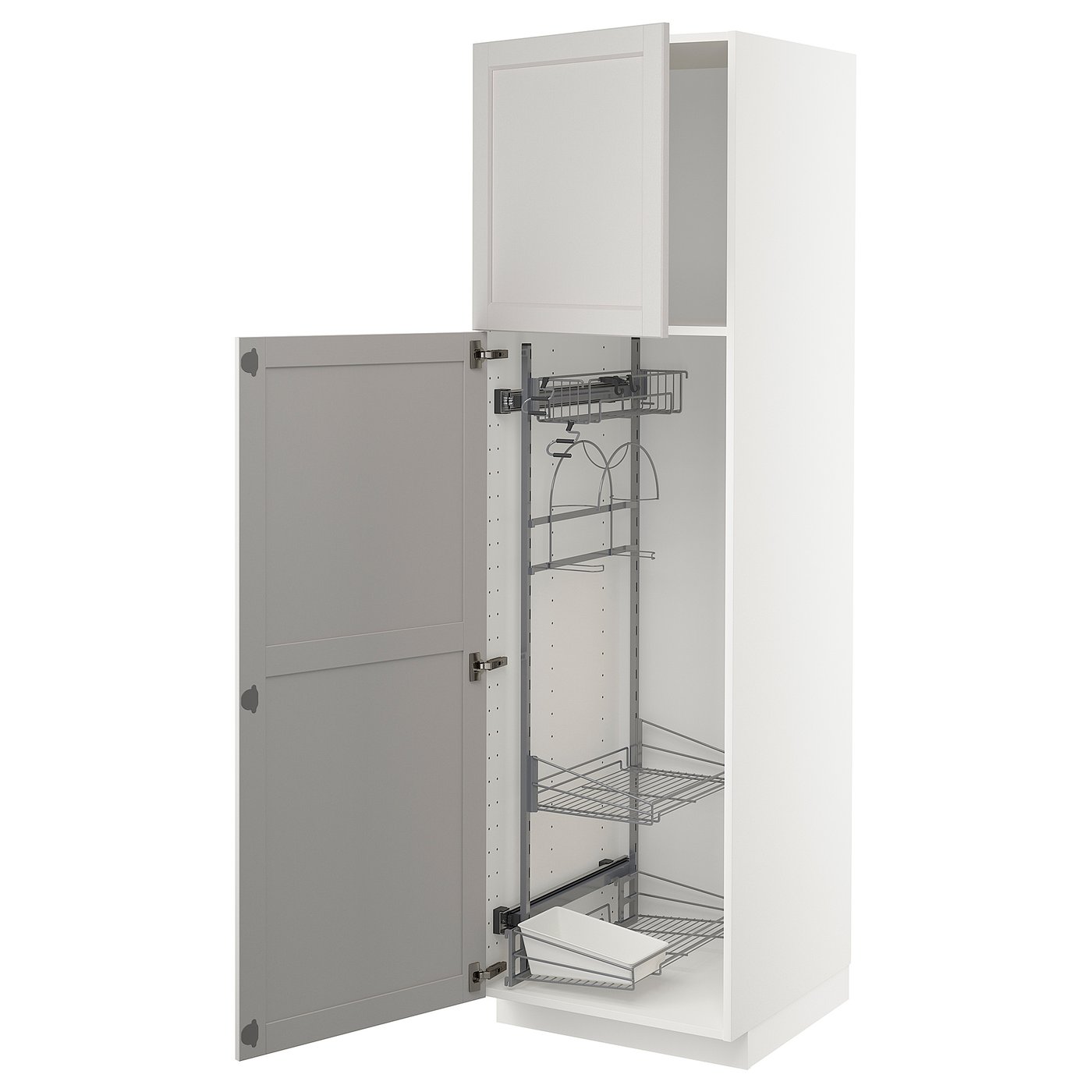 METOD white, Lerhyttan light grey, High cabinet with ...
