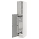 Option: METOD High cabinet with cleaning interior, white/Lerhyttan light grey, 40x60x220 cm