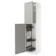 METOD High cabinet with cleaning interior, white/Lerhyttan light grey, 60x60x240 cm
