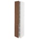 METOD High cabinet with shelves/2 doors, white Enköping/brown walnut effect, 40x60x220 cm