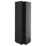 METOD High cabinet with shelves, black-grey/Lerhyttan black stained, 60x60x200 cm