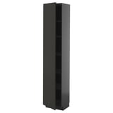 METOD High cabinet with shelves, black-grey/Nickebo matt anthracite, 40x37x200 cm