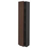 METOD High cabinet with shelves, black/Sinarp brown, 40x37x200 cm