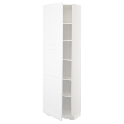 METOD High cabinet with shelves, white/Axstad matt white, 60x37x200 cm