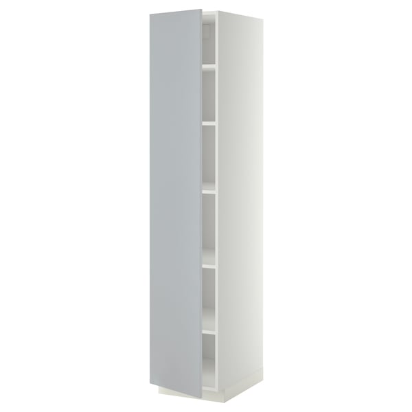 METOD high cabinet with shelves, white/Veddinge grey, 40x60x200 cm - IKEA