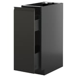 METOD / KNIVSHULT Base cabinet/pull-out int fittings, black-grey/Upplöv matt anthracite, 30x60 cm