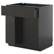 METOD / KNIVSHULT Base cabinet with drawer/2 doors, black-grey/Nickebo matt anthracite, 80x60 cm