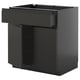 METOD / KNIVSHULT Base cabinet with drawer/2 doors, black-grey/Upplöv matt anthracite, 80x60 cm