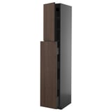 METOD / KNIVSHULT Hc w p-o func 4drw/1dr/2shlv, black-grey/Sinarp brown, 40x60x220 cm