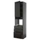 METOD / KNIVSHULT High cab f oven w door/3 drawers, black-grey/Bodbyn black, 60x60x240 cm