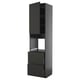 METOD / KNIVSHULT High cabinet f oven+door/2 drawers, black-grey/Nickebo matt anthracite, 60x60x240 cm