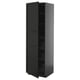 METOD / KNIVSHULT High cabinet with drawers, black-grey/Lerhyttan black stained, 60x60x200 cm