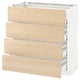 METOD / MAXIMERA Base cab 4 frnts/4 drawers, white/Askersund light ash effect, 80x37 cm