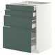 METOD / MAXIMERA Base cab 4 frnts/4 drawers, white/Aspudden dark grey-green, 60x60 cm