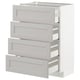 METOD / MAXIMERA Base cab 4 frnts/4 drawers, white/Lerhyttan light grey, 60x37 cm