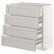 METOD / MAXIMERA Base cab 4 frnts/4 drawers, white/Lerhyttan light grey, 80x37 cm