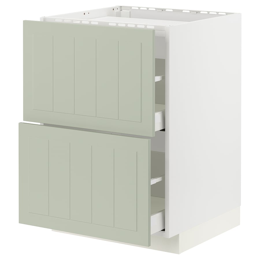 METOD / MAXIMERA base for hob/2 fronts/2 drawers, white