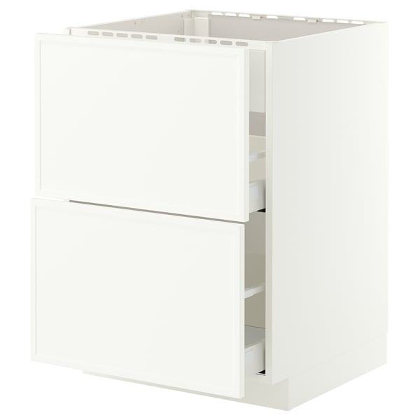 METOD / MAXIMERA Base cab f hob/int extractor w drw, white/Aspudden matt white, 60x60 cm