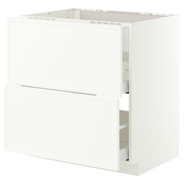METOD / MAXIMERA Base cab f hob/int extractor w drw, white/Aspudden matt white, 80x60 cm