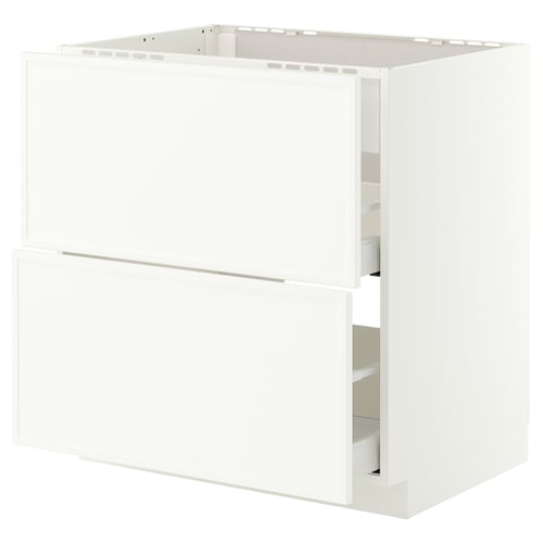 METOD / MAXIMERA Base cab f hob/int extractor w drw, white/Aspudden matt white, 80x60 cm