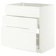 METOD / MAXIMERA Base cab f hob/int extractor w drw, white/Aspudden matt white, 80x60 cm