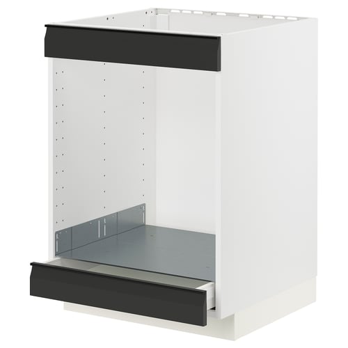 METOD kitchen unit, white with black accents, rectangular, modern design.
