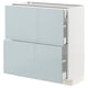 METOD / MAXIMERA Base cab with 2 fronts/3 drawers, white/Kallarp light grey-blue, 80x37 cm