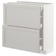 METOD / MAXIMERA Base cab with 2 fronts/3 drawers, white/Lerhyttan light grey, 80x37 cm