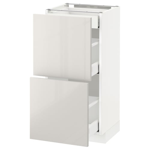 METOD kitchen unit in white with two drawers, sleek modern design, high gloss finish.