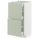 METOD / MAXIMERA Base cab with 2 fronts/3 drawers, white/Stensund light green, 40x37 cm