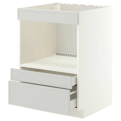 METOD / MAXIMERA Base cabinet f built-in appliances, white/Aspudden light grey, 60x60 cm