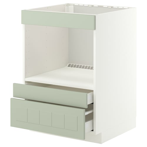 METOD / MAXIMERA Base cabinet f built-in appliances, white/Stensund light green, 60x60 cm