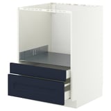 METOD / MAXIMERA Base cabinet f combi micro/drawers, white Axstad/matt blue, 60x60 cm