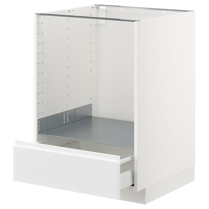 METOD / MAXIMERA base for oven with drawer, white/Voxtorp high
