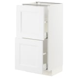 METOD / MAXIMERA Base cabinet with 2 drawers, white/Axstad matt white, 40x37 cm