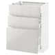 METOD / MAXIMERA Base cabinet with 3 drawers, white/Ringhult light grey, 60x37 cm