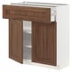 METOD / MAXIMERA Base cabinet with drawer/2 doors, white Enköping/brown walnut effect, 80x37 cm