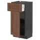 METOD / MAXIMERA Base cabinet with drawer/door, black Enköping/brown walnut effect, 40x37 cm