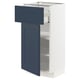 METOD / MAXIMERA Base cabinet with drawer/door, white Axstad/matt blue, 40x37 cm