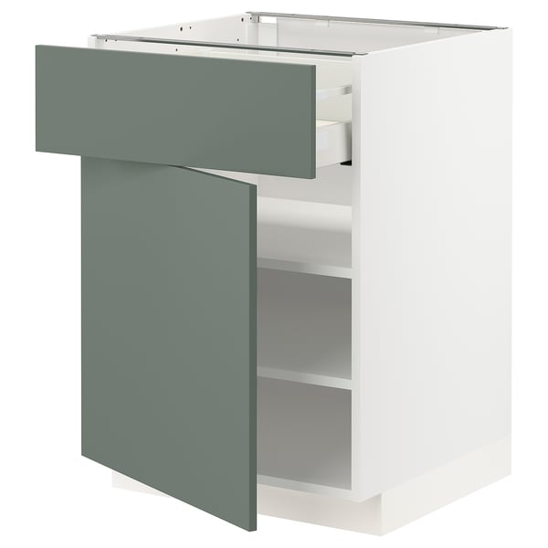Metod Maximera White Bodarp Grey Green Base Cabinet With
