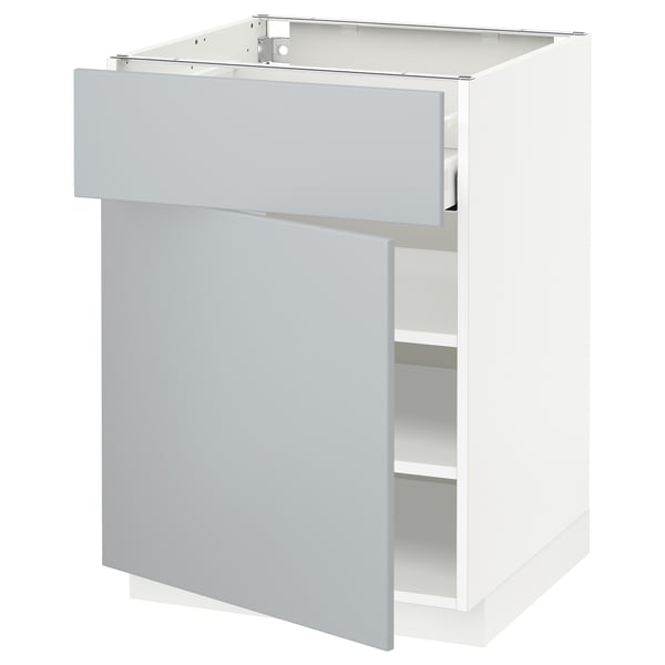 METOD / MAXIMERA white, Veddinge grey, Base cabinet with ...