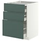 METOD / MAXIMERA Bc w pull-out work surface/3drw, white/Aspudden dark grey-green, 60x60 cm