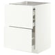 METOD / MAXIMERA Bc w pull-out work surface/3drw, white/Aspudden matt white, 60x60 cm