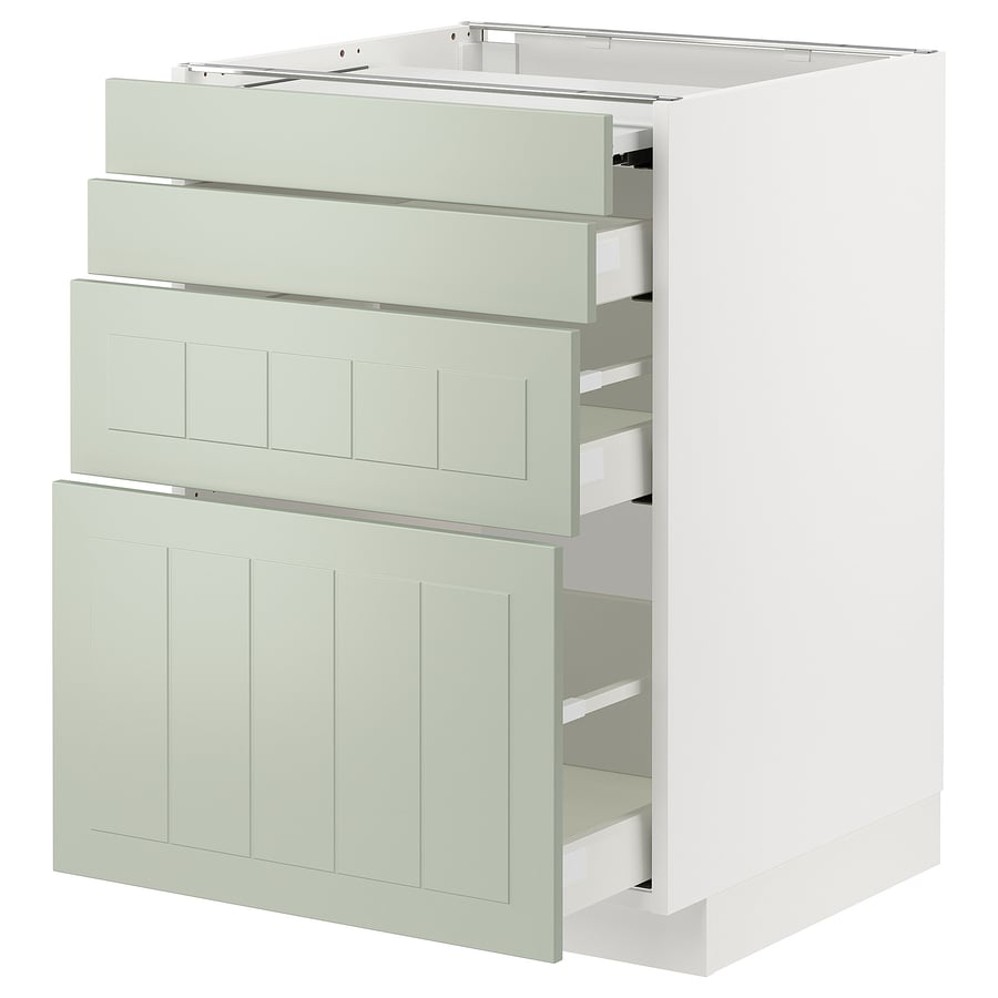 METOD / MAXIMERA base cabinet with pull-out work surface/3drawer, white ...